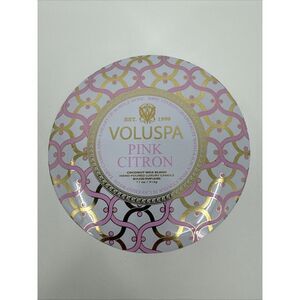 Voluspa Pink Citron Wax Blend 11 oz 2-Wick Candle in Tin‎ - NEW